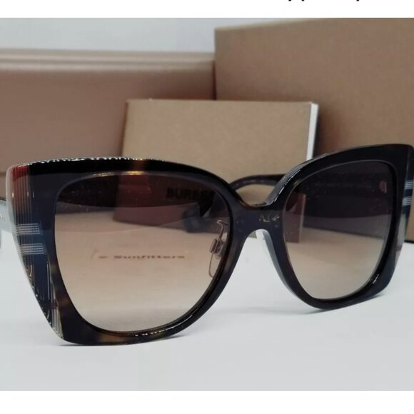 FIRE SALE - FRIDAY BURBERRY havana check/BROWN gradient MERYL BE4393F NEW! - Picture 2 of 10